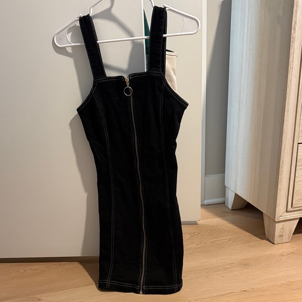Topshop Black Mini Dress with Zipper